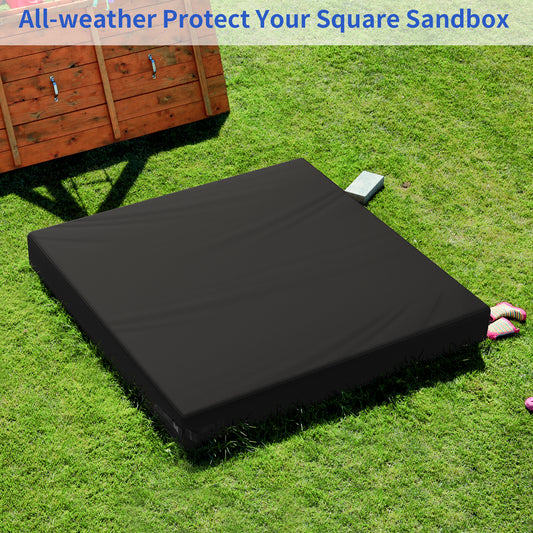 Yexcend Sandbox Cover, 800D Oxford Cloth Waterproof Outdoor Square Sand Box Cover for Kids, Protect Sandbox Sand and Toys