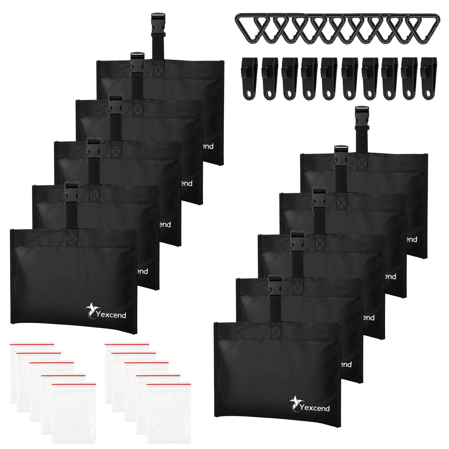 Boat Cover Sand Bag Mooring Kit, 600D Marine Grade Polyester Canvas with Tarp Clip Accessories