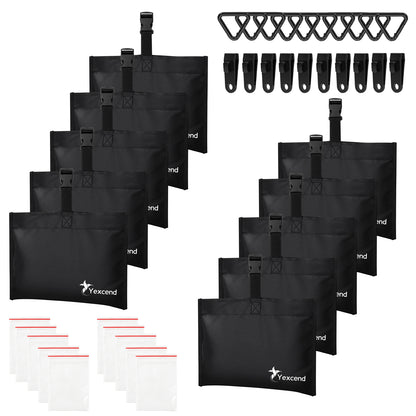 Boat Cover Sand Bag Mooring Kit, 600D Marine Grade Polyester Canvas with Tarp Clip Accessories
