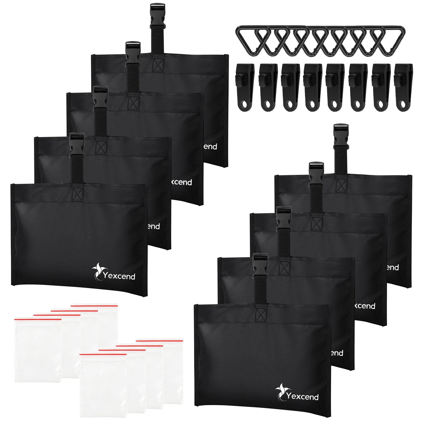 Boat Cover Sand Bag Mooring Kit, 600D Marine Grade Polyester Canvas with Tarp Clip Accessories