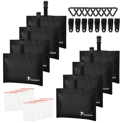 Boat Cover Sand Bag Mooring Kit, 600D Marine Grade Polyester Canvas with Tarp Clip Accessories