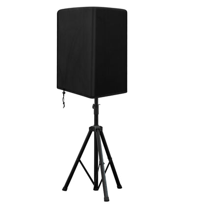 Speaker Cover PA/DJ Powered Speaker Mounted on Stand, Outdoor Speaker Covers UV Protection Water Resistant Dustproof 600D Oxford Cloth(Black)