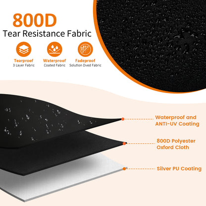 Yexcend Round Patio Furniture Covers with Support Pole, 800D Heavy Duty Waterproof Tear-Resistant Polyester Outdoor Furniture Cover & Fire Pit