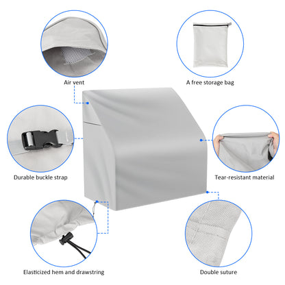 Yexcend Waterproof Boat Swing Back Seat Cover, 600D Marine Grade Polyester Canvas Swingback Cooler Seat Cover,Grey(20" Dx 36" W x 36" H)