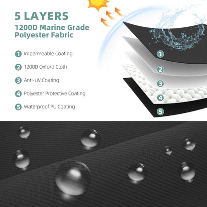 1200D Waterproof T-Top Boat Center Console Cover with Motor Cover, Heavy Duty Marine Grade Polyester Fabric, Fit T-Top Center Console 83" L 55" W 72" H, Black